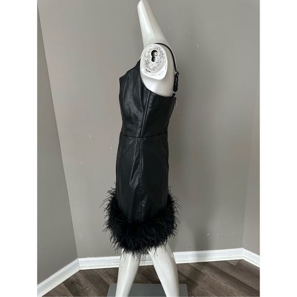 Line & Dot Lou Feather Dress in Black - Picture 7 of 10